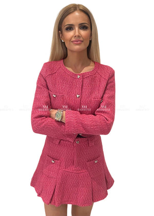 Alexis Pink Tweed Suit Uk 6