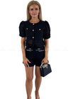 Alicia Black Tweed Shorts Set
