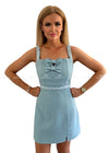 Allegra Blue Tweed Bow Dress Dresses