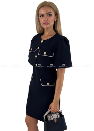Alyssa Black Cape & Dress Set Dresses