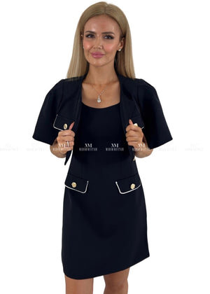 Alyssa Black Cape & Dress Set Dresses
