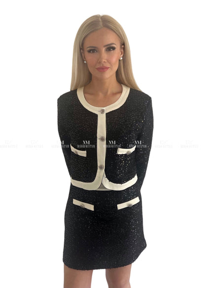 Annalise Black Sequin Suit
