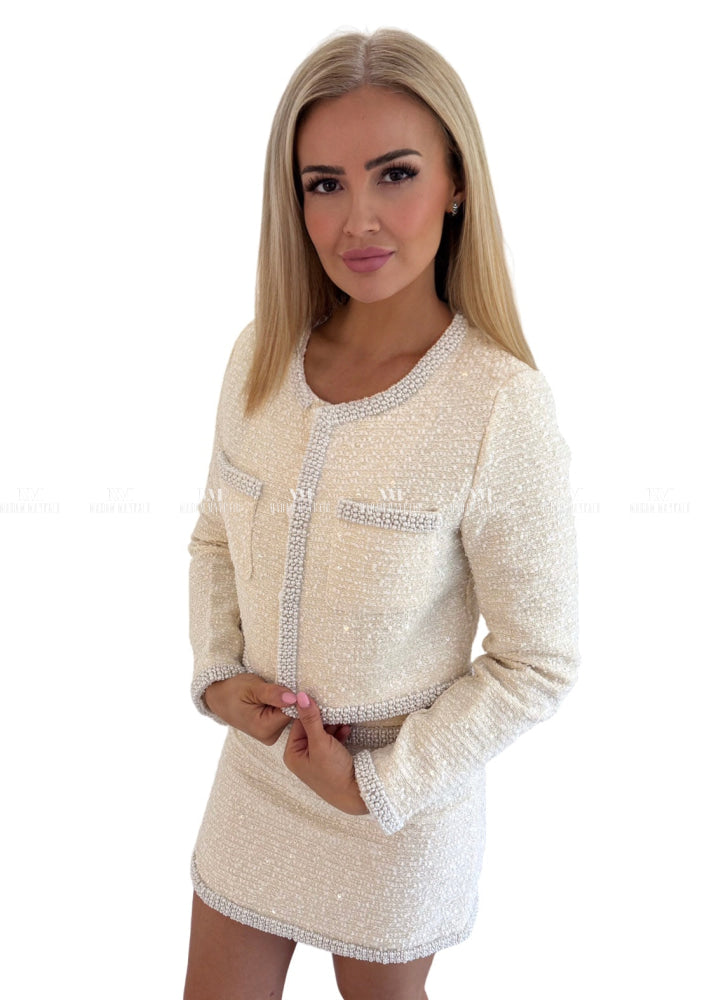 Anoushka White Sequin Suit