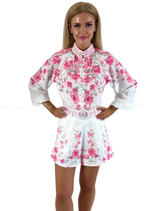Aubrey White Floral Short Set Uk 10 Outfit Sets