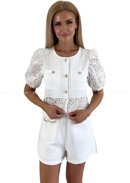 Bethany White Tweed Shorts Set Outfit Sets