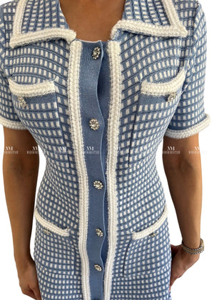 Camilla Blue & White Check Dress Dresses