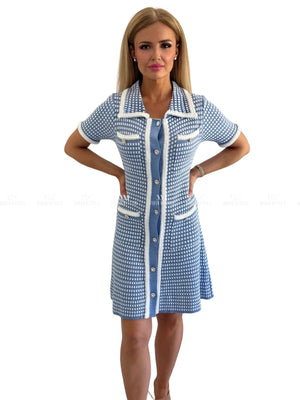 Camilla Blue & White Check Dress Dresses