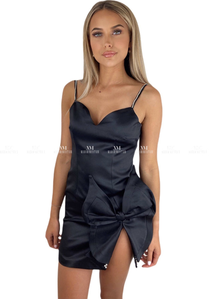 Crystal Satin Bow Dress Dresses