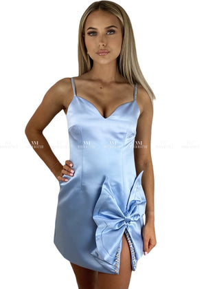 Crystal Satin Bow Dress Dresses