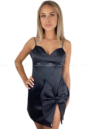 Crystal Satin Bow Dress Dresses