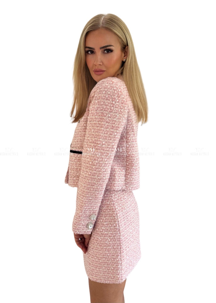 Delilah Pink Diamond Tweed Set Co ords