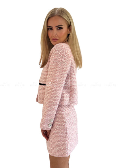 Delilah Pink Diamond Tweed Set Co ords
