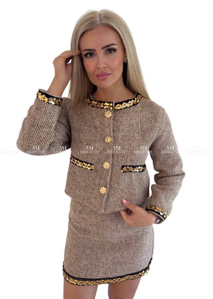 Hazel Brown Tweed Suit Co ords