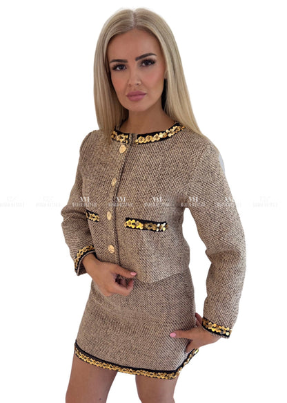 Hazel Brown Tweed Suit UK 6 Co ords