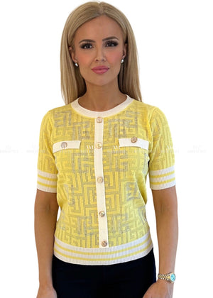 Justina Yellow Crystal Top