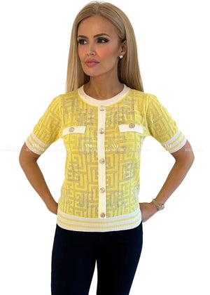 Justina Yellow Crystal Top