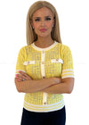 Justina Yellow Crystal Top Yellow