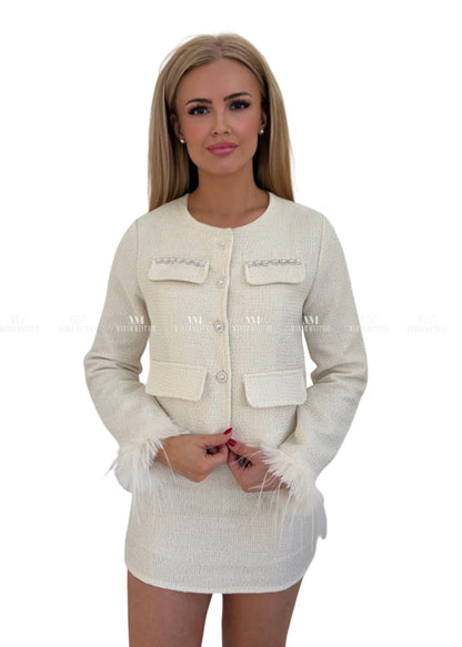 Lara White Sequin Suit