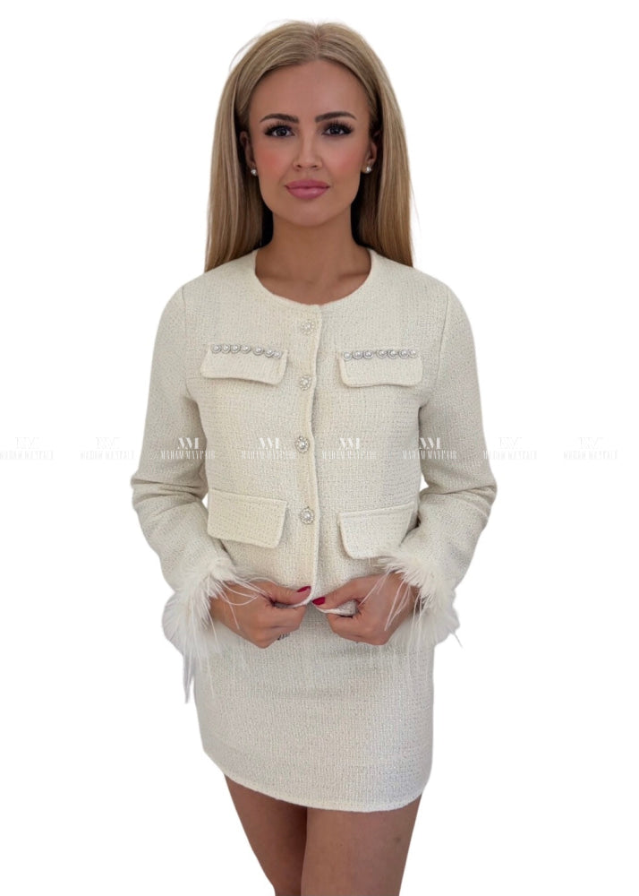 Lara White Sequin Suit