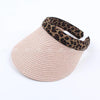 Leopard Print Summer Straw Visor Accessories