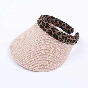 Leopard Print Summer Straw Visor Accessories