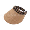 Leopard Print Summer Straw Visor Accessories