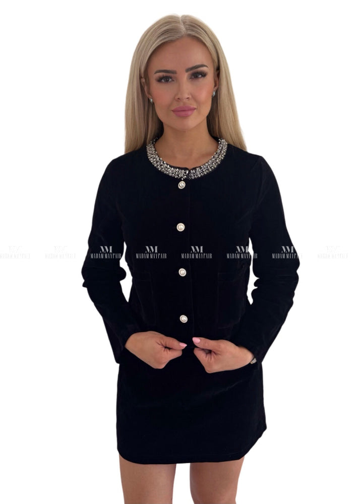 Lottie Black Velvet Suit Two Piece Sets Dresses