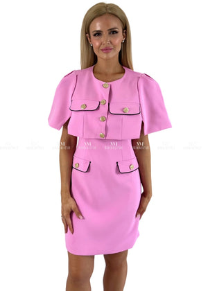Lydia Pink Cape & Dress Set Uk 8 Dresses