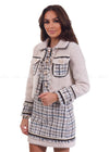 Nicole Ivory Plaid Tweed Suit