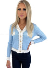 Petra Jewelled Monochrome Cardigan Blue Jumper