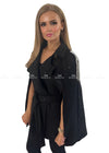 Reese Black Sequin Cape Tops