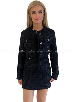 Saskia Black Dress & Jacket Uk 10