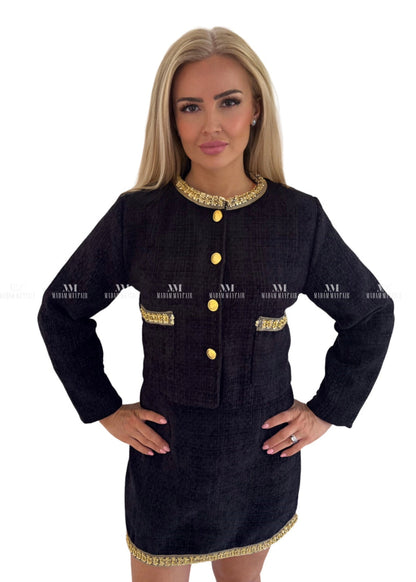 Sydney Black Tweed Suit Two Piece Sets Dresses