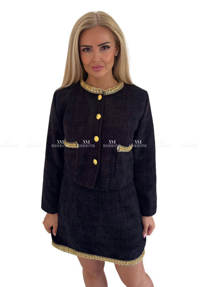 Sydney Black Tweed Suit UK 8 Two Piece Sets Dresses