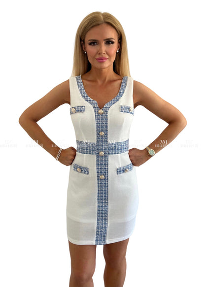 Tamsin Tweed Trim Dress Uk 6 -8