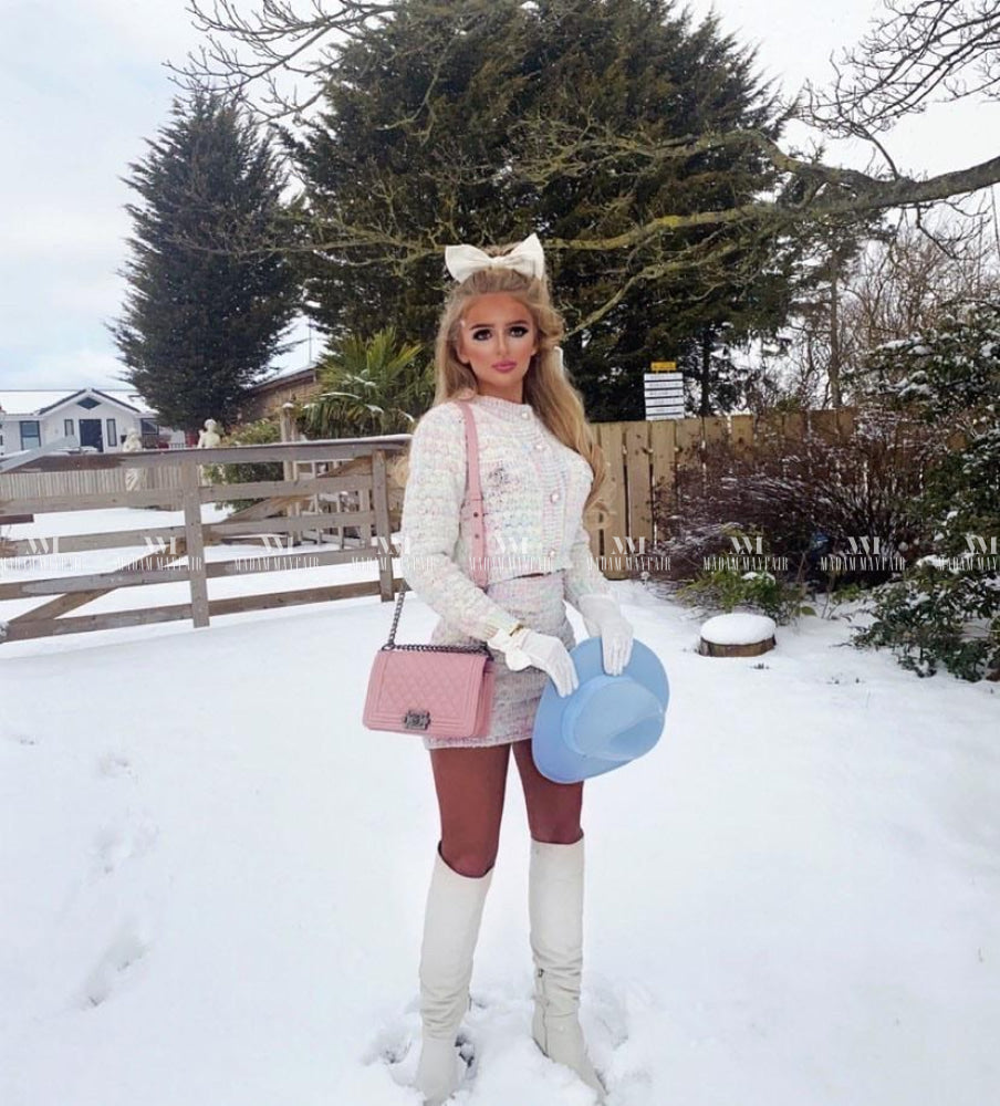 Tiffany Pastel Knitted Cardigan Set