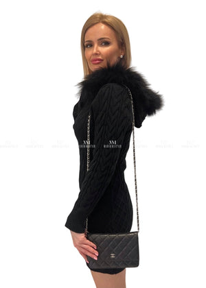 Abbey Black Cable Knit Dress