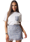 Britney Tweed T Shirt And Skirt Set