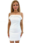 Hilaria White Shimmer Tweed Dress Suit