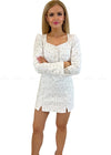 Kitty White Shimmer Tweed Dress Suit