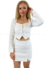 Kitty White Shimmer Tweed Dress Suit Uk 10