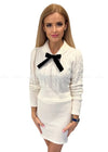 Liliana White Jumper & Skirt Set