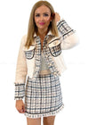 Nicole Ivory Plaid Tweed Suit Uk 6 /