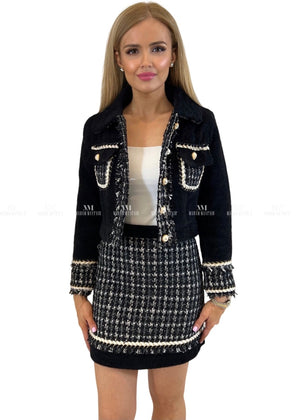 Nicolette Black Plaid Tweed Suit