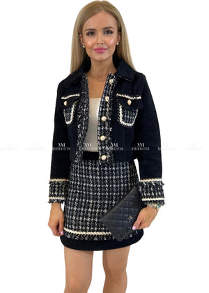 Nicolette Black Plaid Tweed Suit